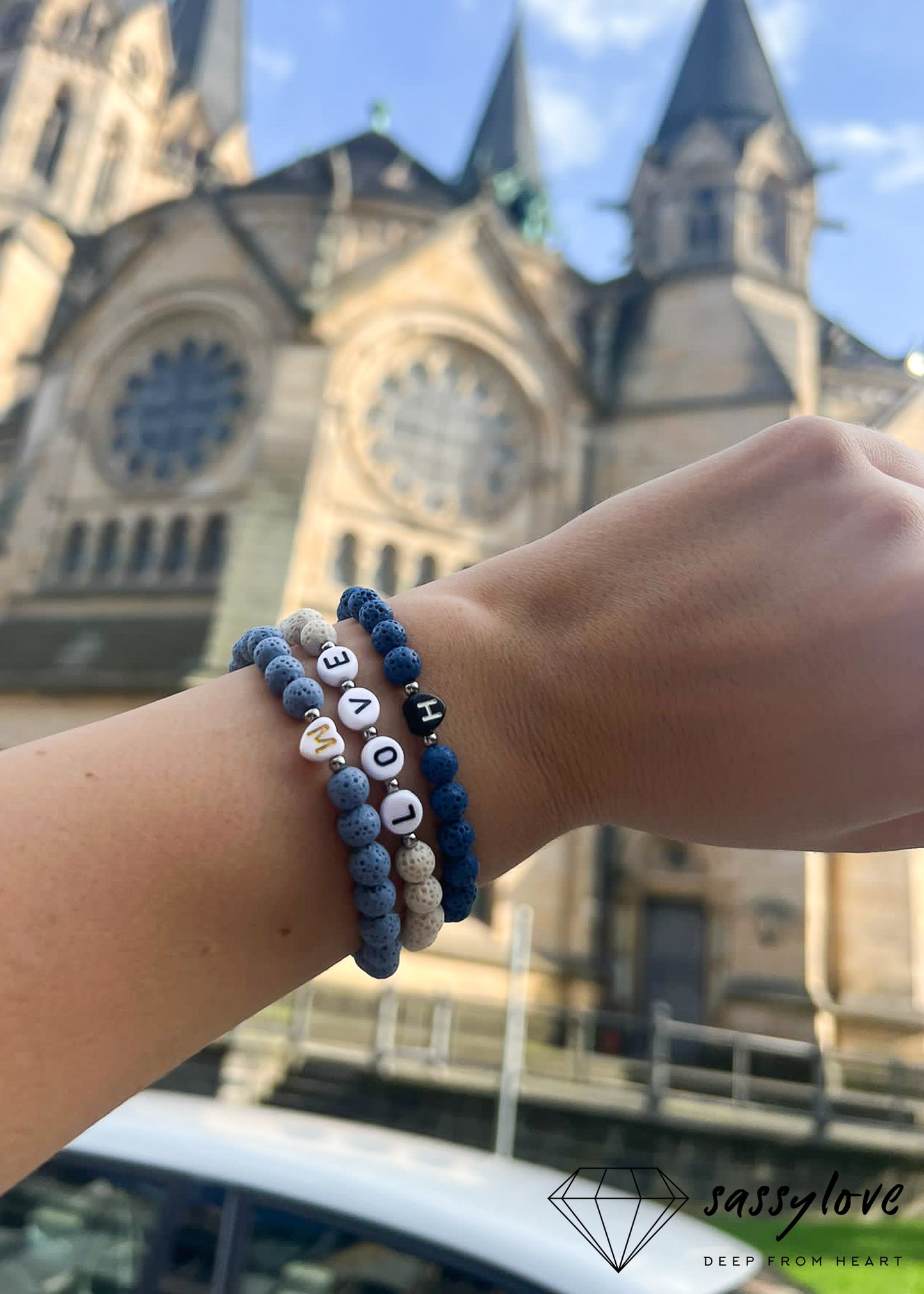 Vulkanstein Armband mit Buchstaben