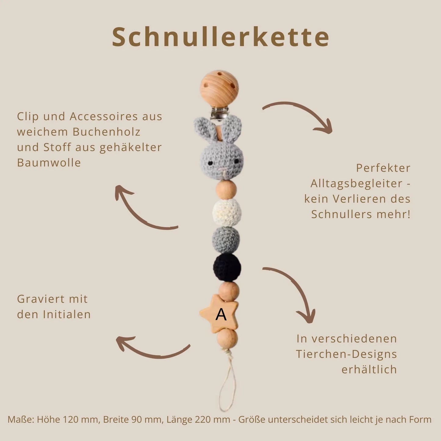 Schnullerkette - Animal