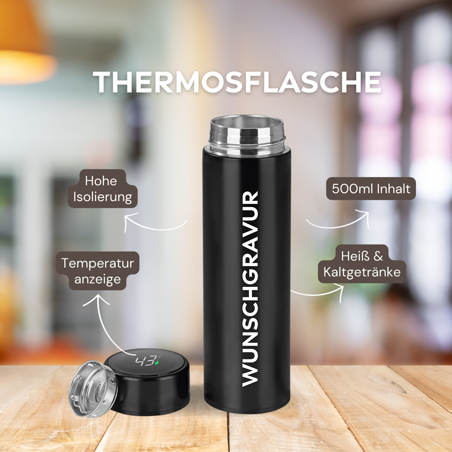 Thermosflasche Edelstahl 500ml